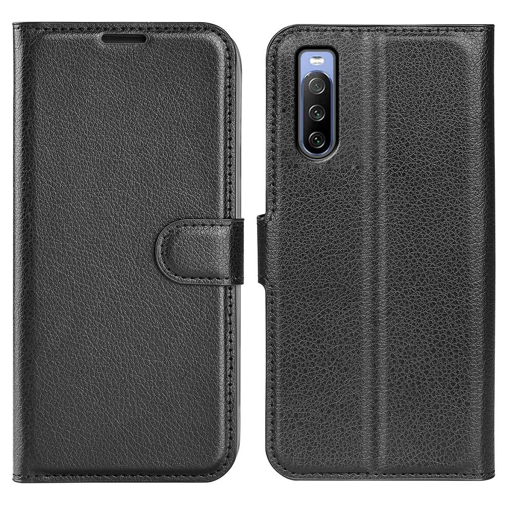 Sony Xperia 10 IV - Læder cover / pung - Sort