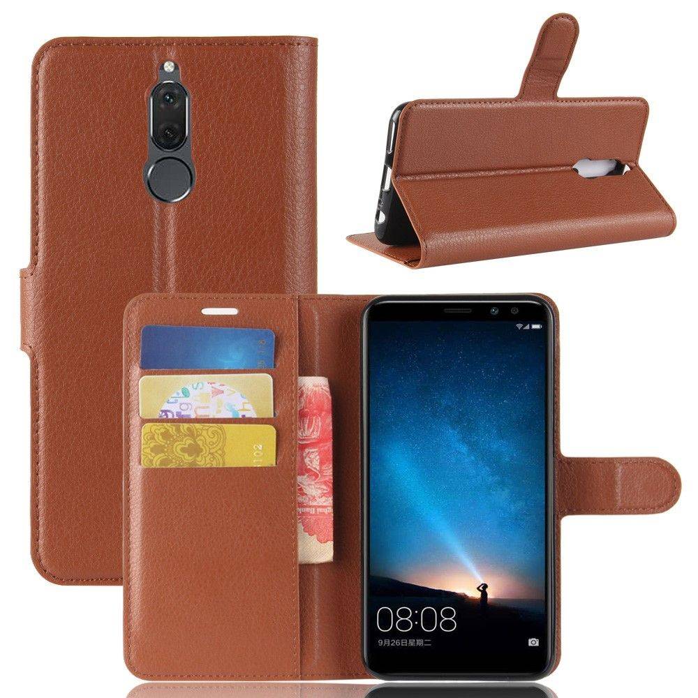 Huawei Mate 10 Lite - læder cover / pung - Brun
