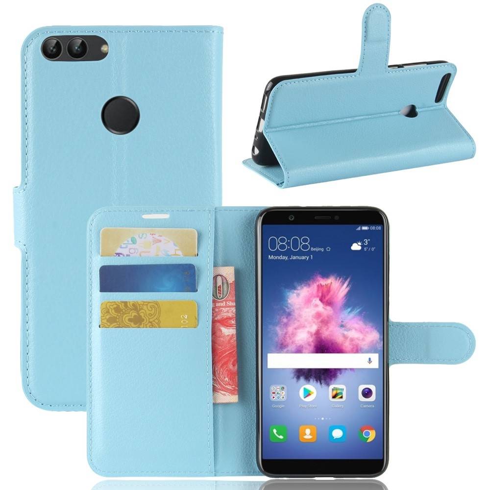 Huawei P Smart - Læder cover / pung - Blå