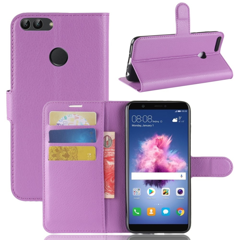Huawei P Smart - Læder cover / pung - Lilla