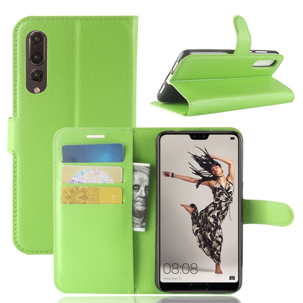 Huawei P20 Pro - Læder cover / pung - Grøn