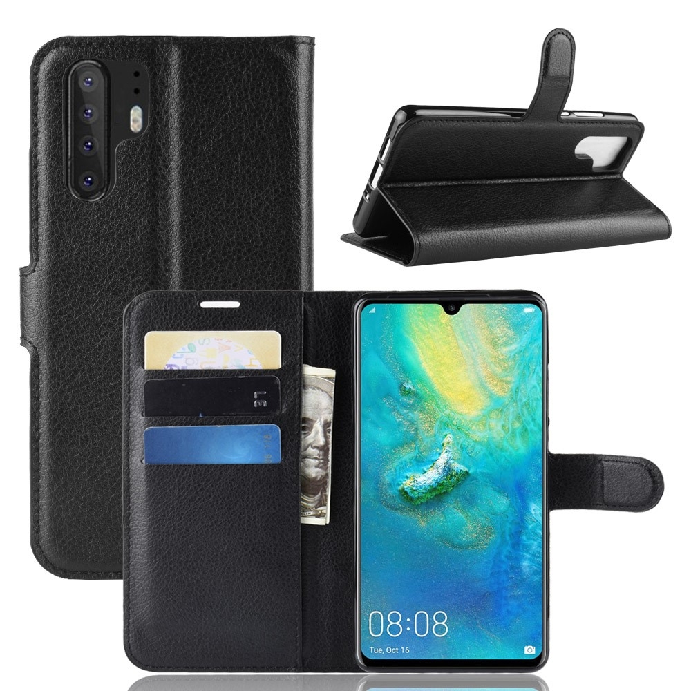 Huawei P30 Pro - Læder cover/taske - Sort