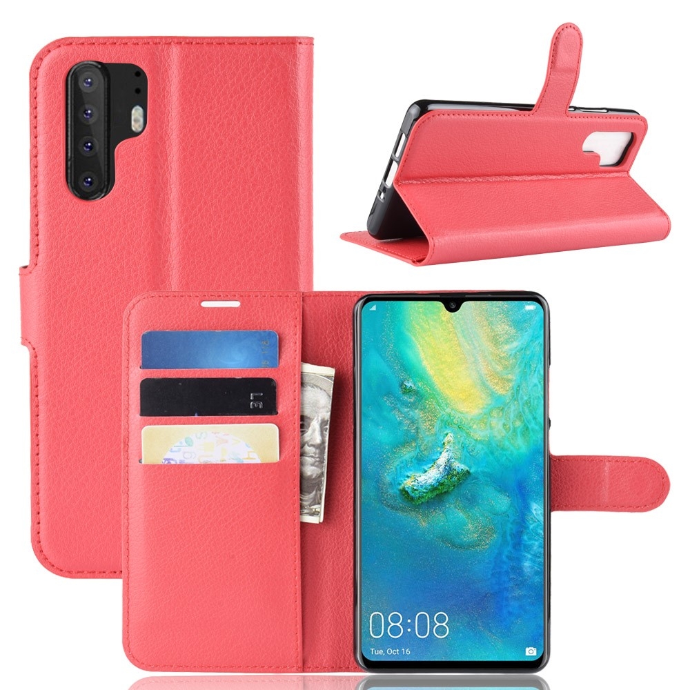 Huawei P30 Pro - Læder cover/taske - Rød