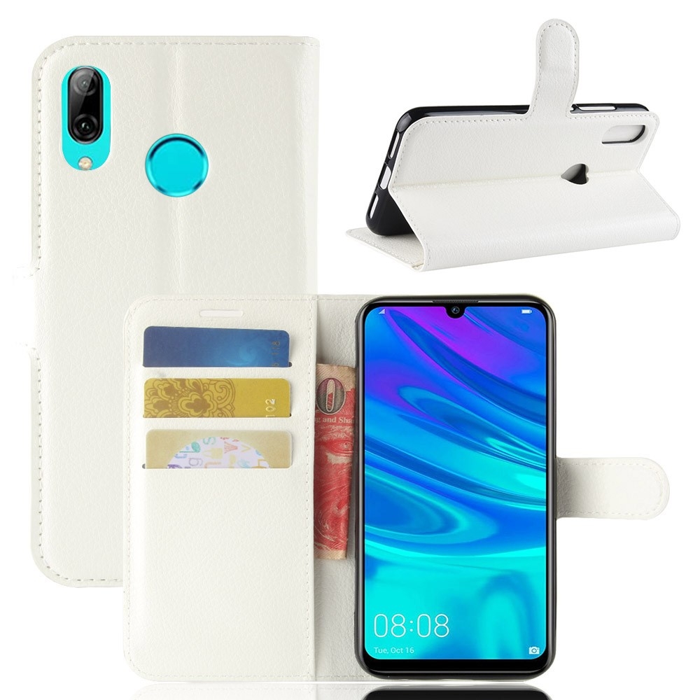 Huawei P30 Lite - Læder cover / pung - Hvid