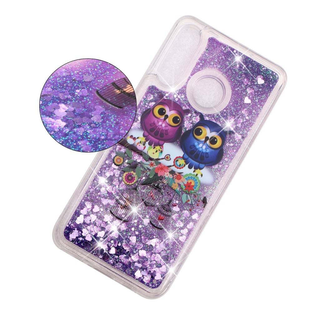 Huawei P30 Lite / P30 Lite New Edition - Design Glitter gummi cover - Søde ugler