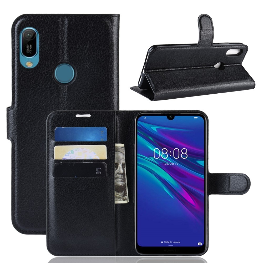 Huawei Y6 (2019) / Y6s (2019) - Læder cover / pung - Sort