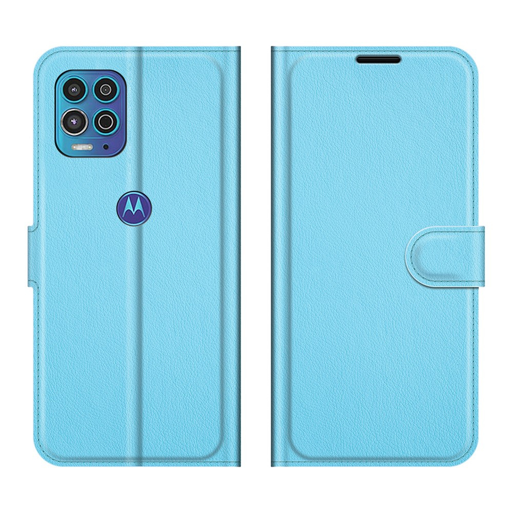 Motorola G100/Edge S - Læder cover / pung - Blå
