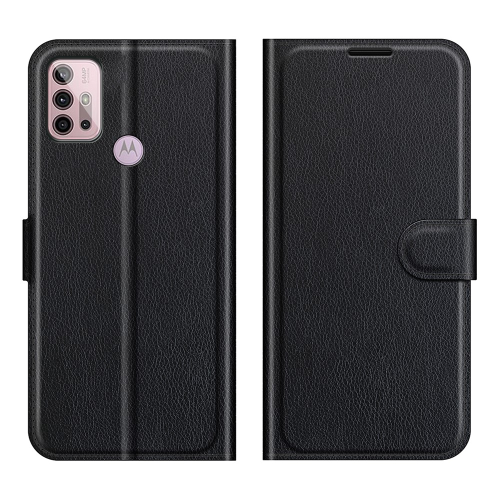 Motorola G30/G20/G10 - Læder cover / pung - Sort