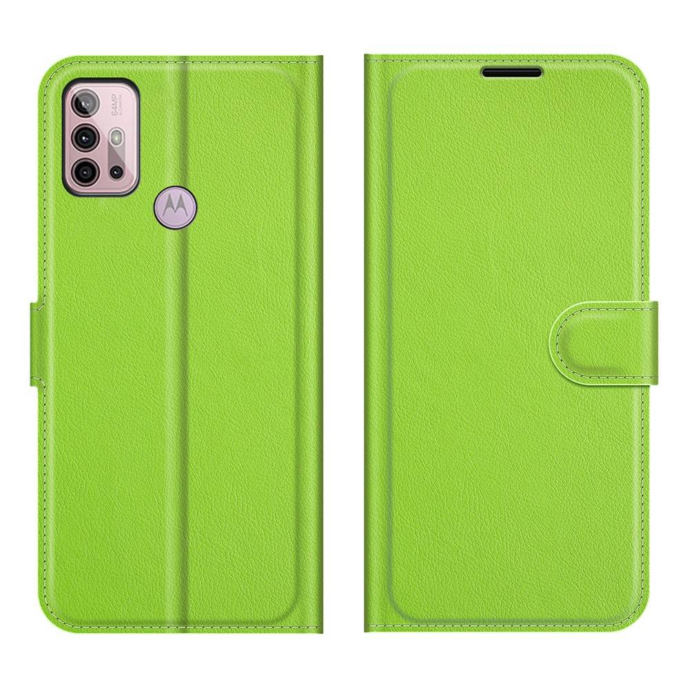 Motorola G30/G20/G10 - Læder cover / pung - Grøn