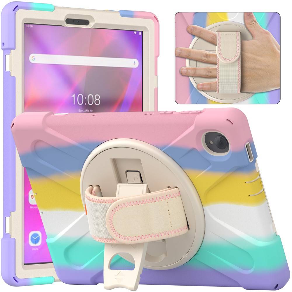 Lenovo Tab K10/M10 Plus - Shockproof Hybrid cover med Kickstand - Multifarvet pink