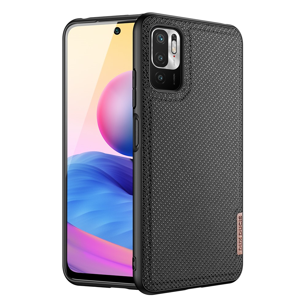 Xiaomi Redmi Note 10 5G - DUX DUCIS Fino Hybrid cover - Tekstil Design - Sort