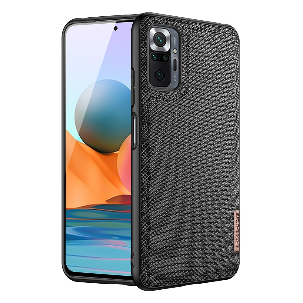Xiaomi Redmi Note 10 Pro - DUX DUCIS Fino Hybrid cover - Tekstil Design - Sort