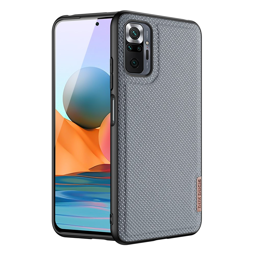 Xiaomi Redmi Note 10 Pro - DUX DUCIS Fino Hybrid cover - Tekstil Design - Blå