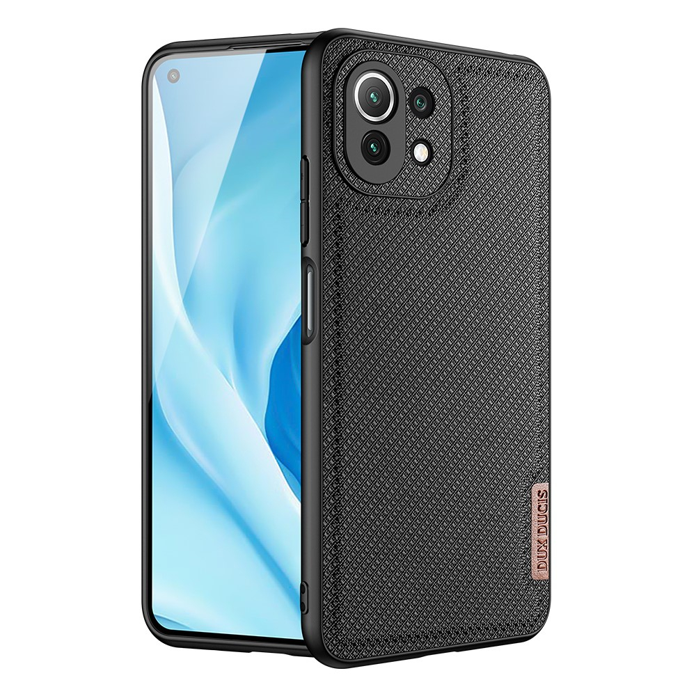 Xiaomi Mi Lite 11 - DUX DUCIS Fino Hybrid cover - Tekstil Design - Sort