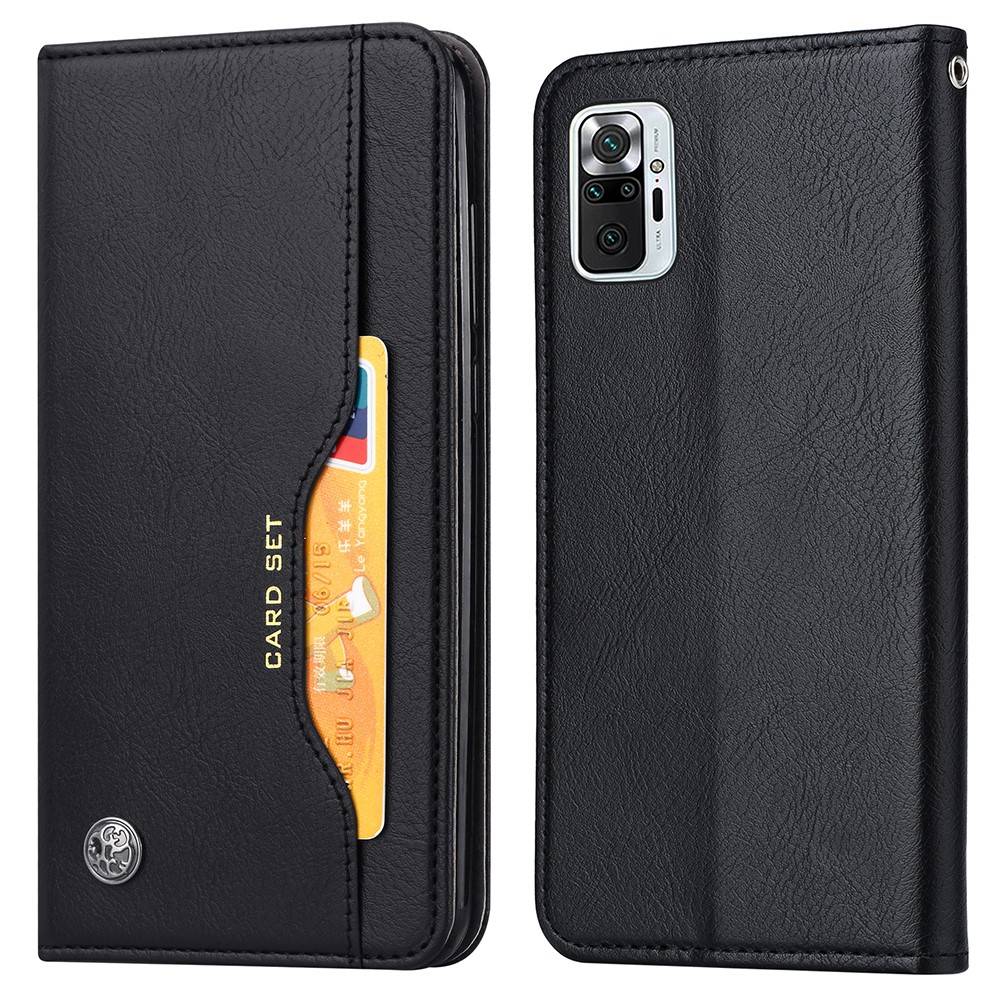 Xiaomi Redmi Note 10 Pro/Note 10 Pro Max - Læder cover / pung - Udvendig kortholder - Sort