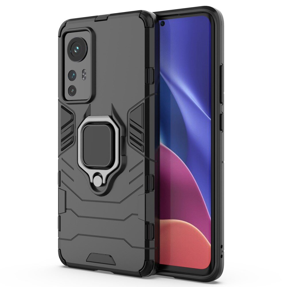 Xiaomi 12/12X - Shockproof Hybrid cover m/Kickstand - Sort