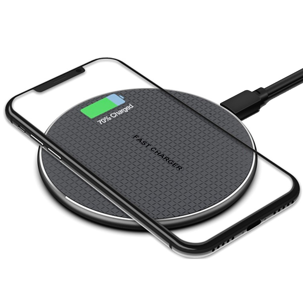 Trådløs hurtig oplader 15W - Metal/ABS - Sort