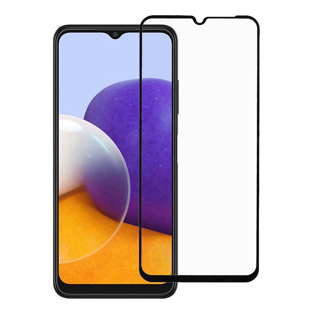 Samsung Galaxy A22 5G - Hærdet beskyttelsesglas full glue med komplet dækning