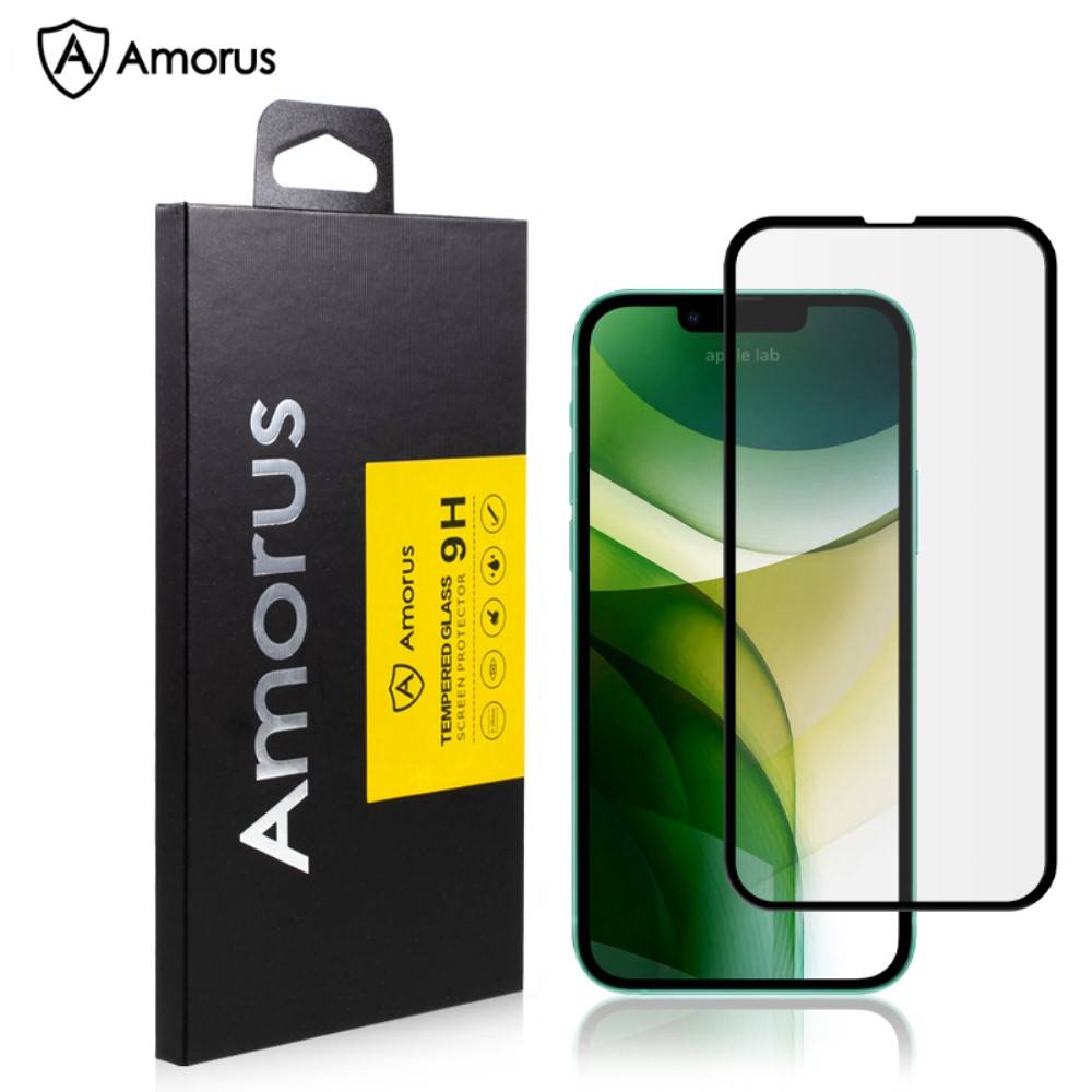 iPhone 13 mini - AMORUS Premium hærdet beskyttelsesglas med komplet dækning