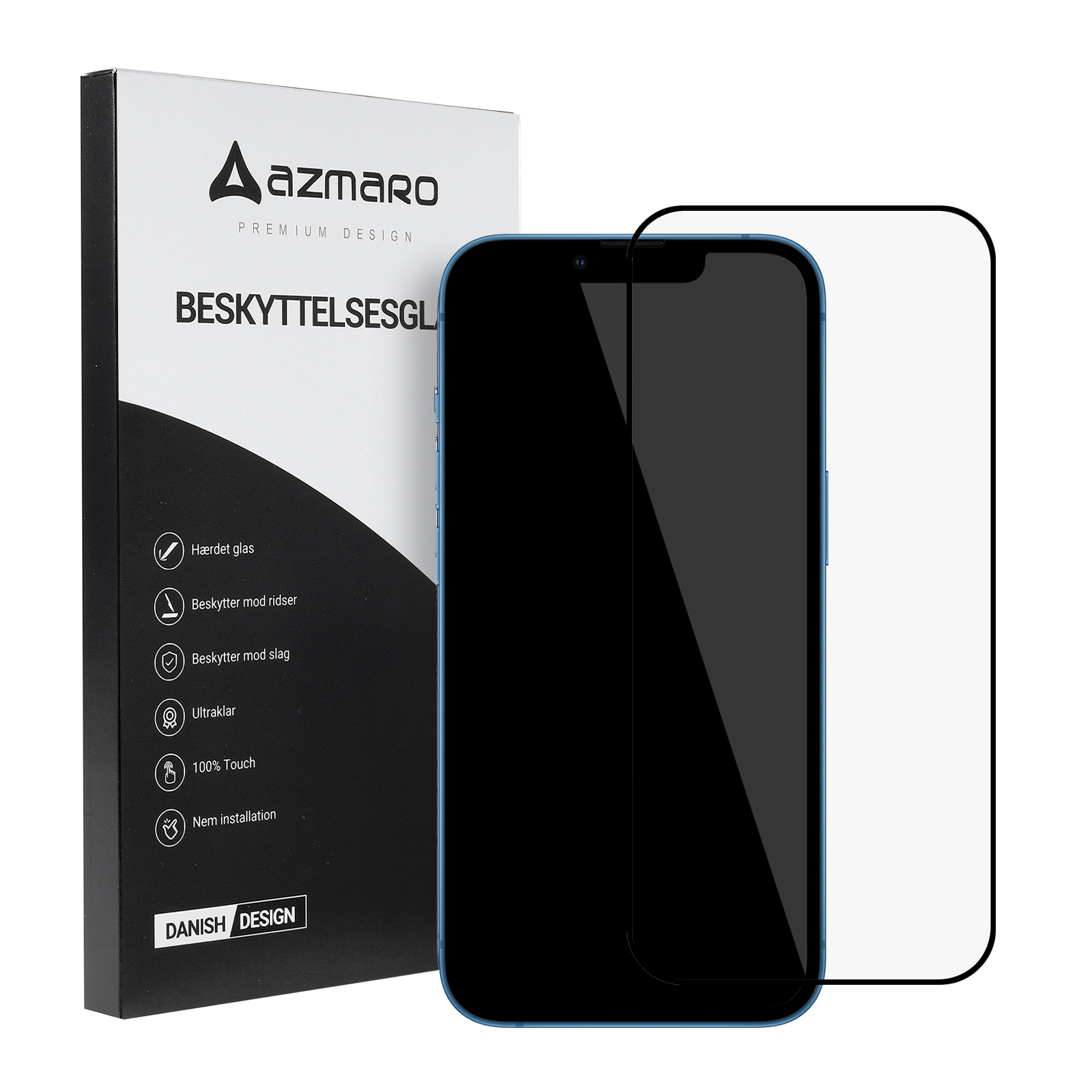 iPhone 14 Pro - Azmaro Premium hærdet beskyttelsesglas - Komplet dækning