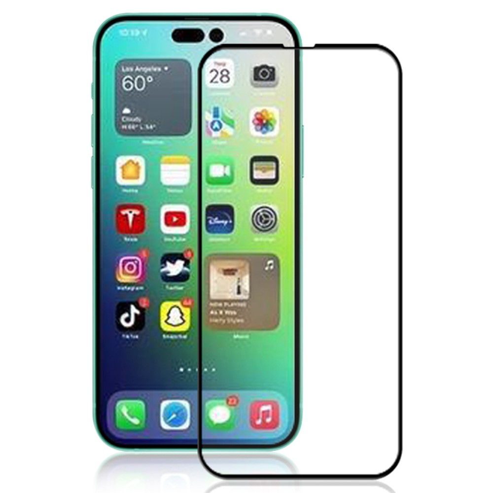 iPhone 14 Pro - AMORUS premium hærdet beskyttelsesglas med komplet dækning