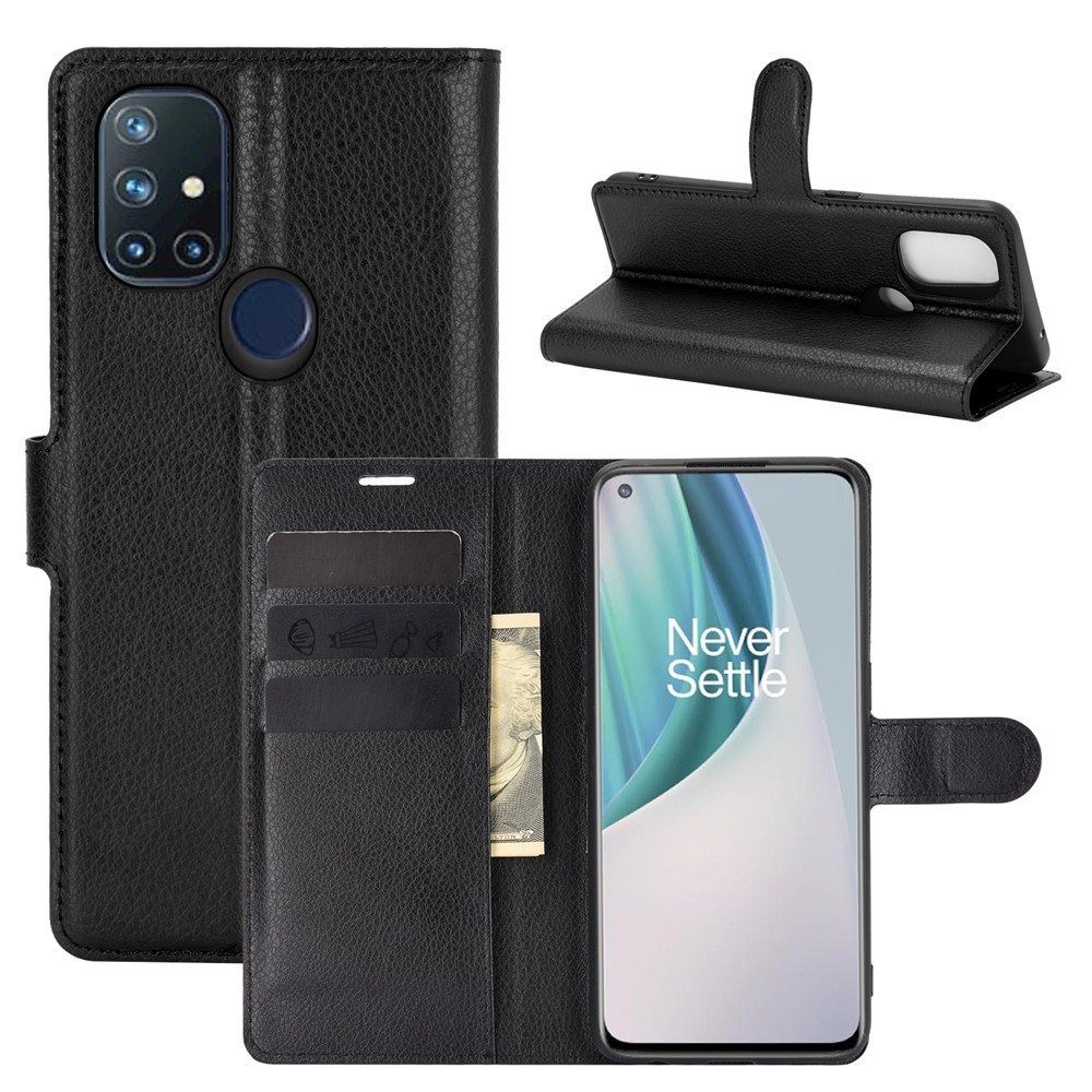 OnePlus Nord N10 5G - Læder cover / pung - Sort