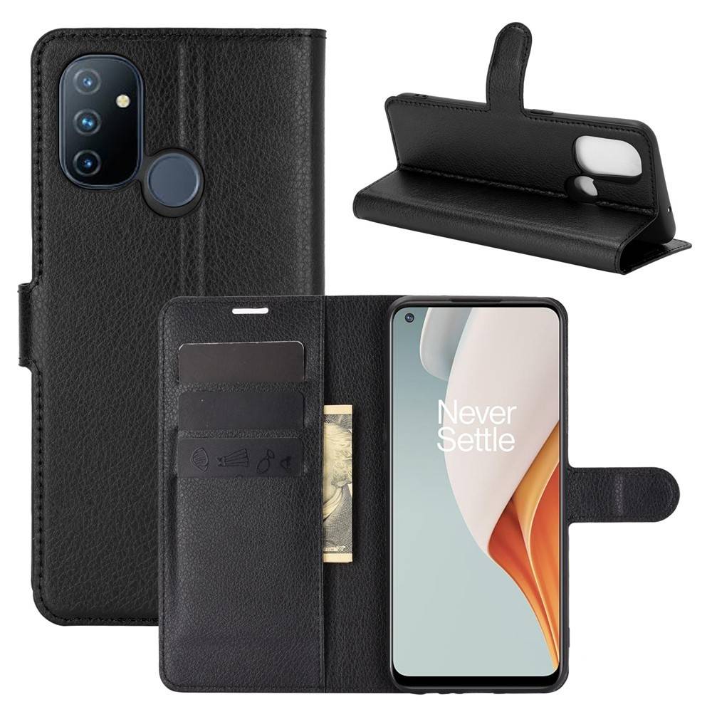 OnePlus Nord N100 - Læder cover / pung - Sort