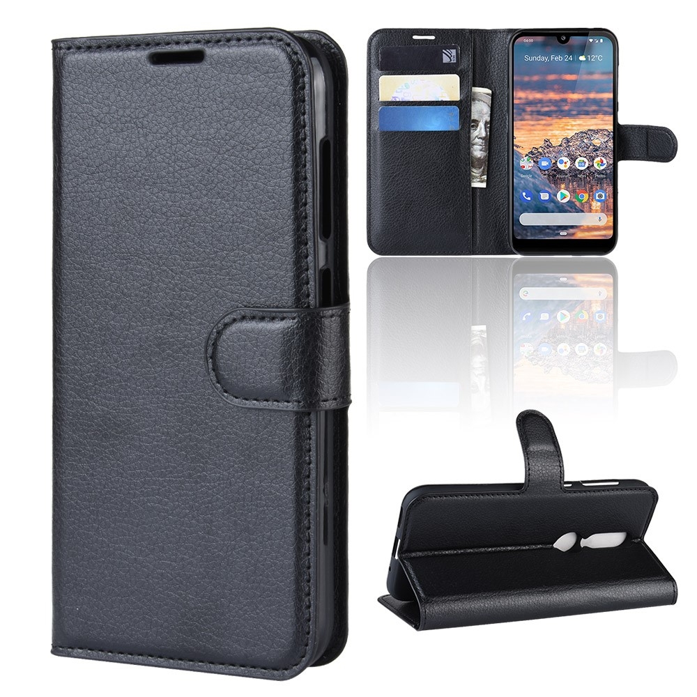 Nokia 4.2 - Læder cover / pung - Sort