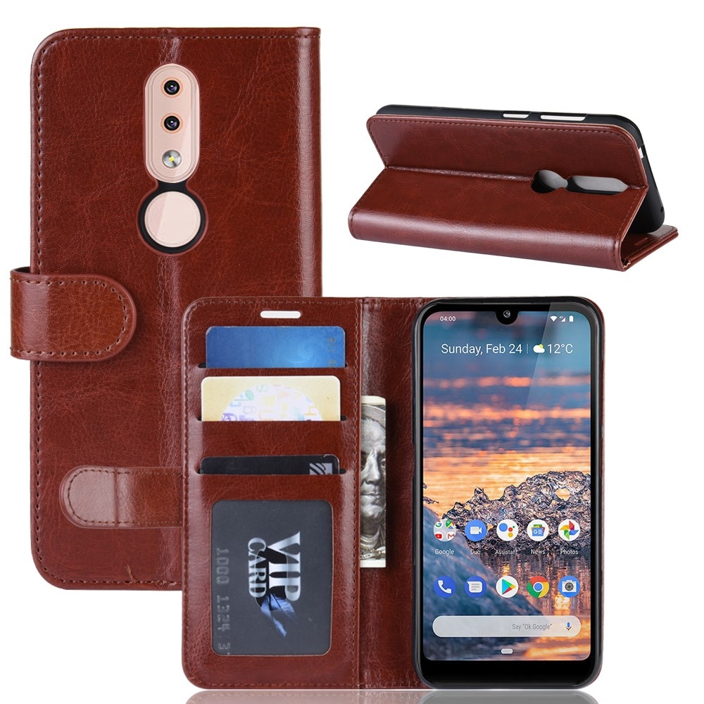 Nokia 4.2 - Læder cover / pung - Brun