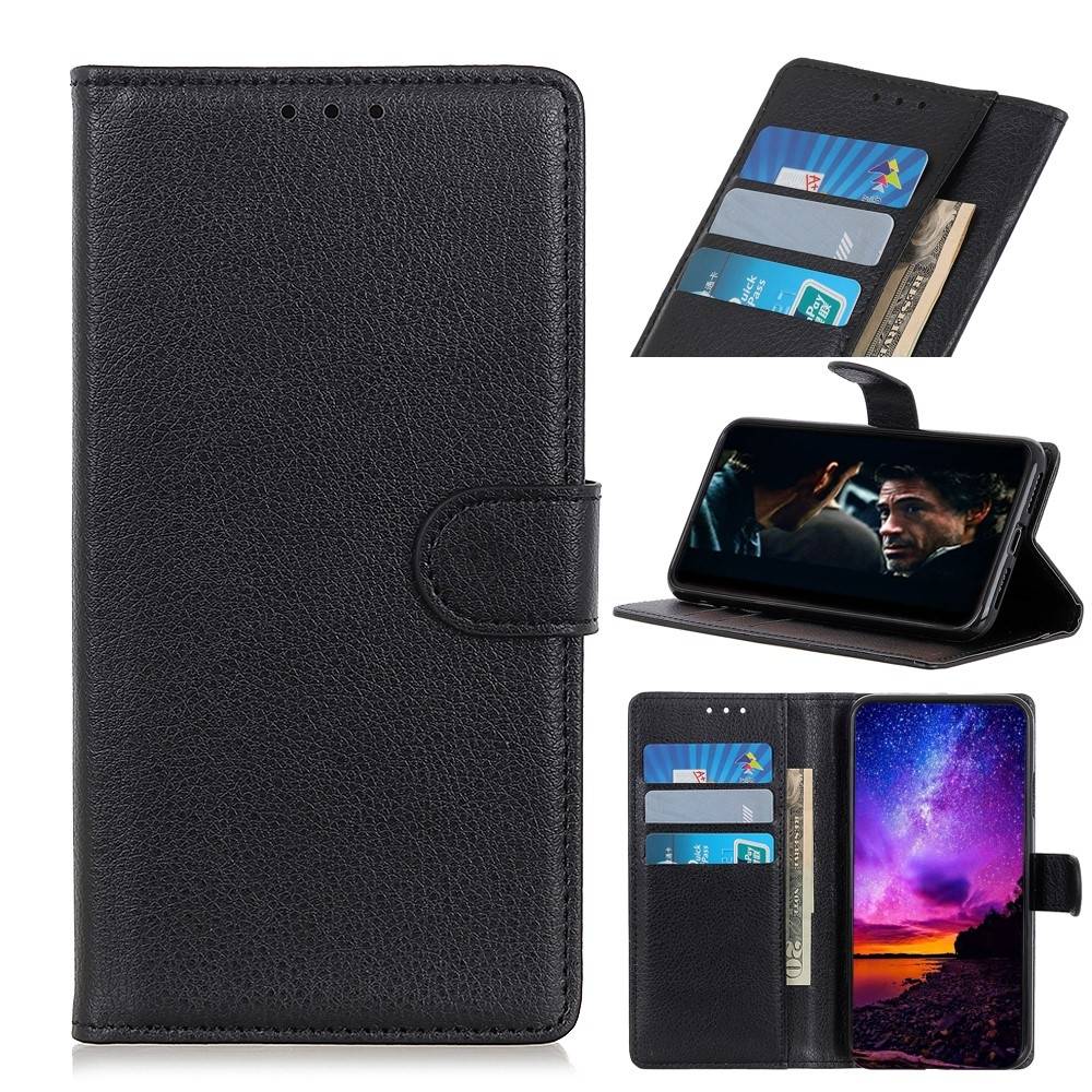Nokia 3.2 - Læder flip cover / pung - Sort
