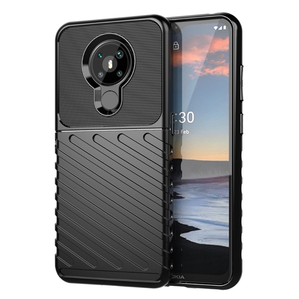 Nokia 5.3 - Thunder Series gummi cover - Sort