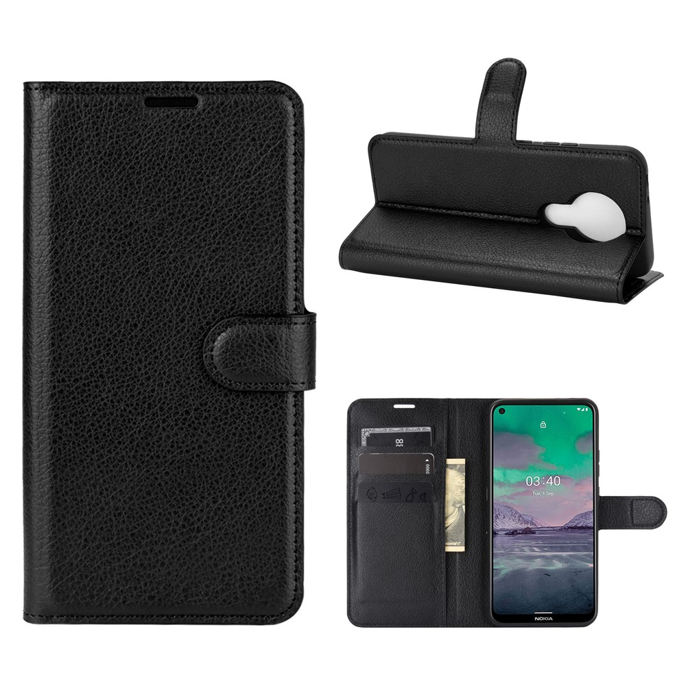 Nokia 3.4 - Læder cover / pung - Sort
