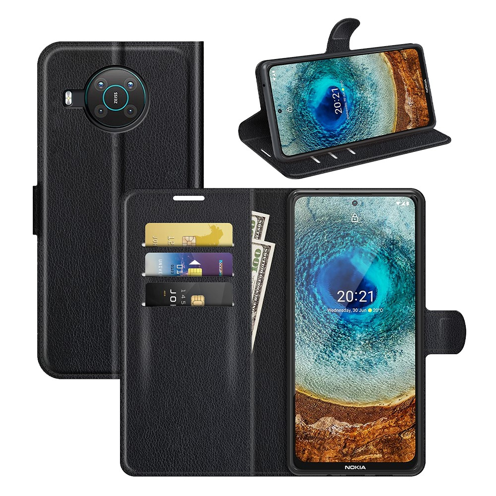 Nokia X10 / X20 - Læder cover / pung - Sort