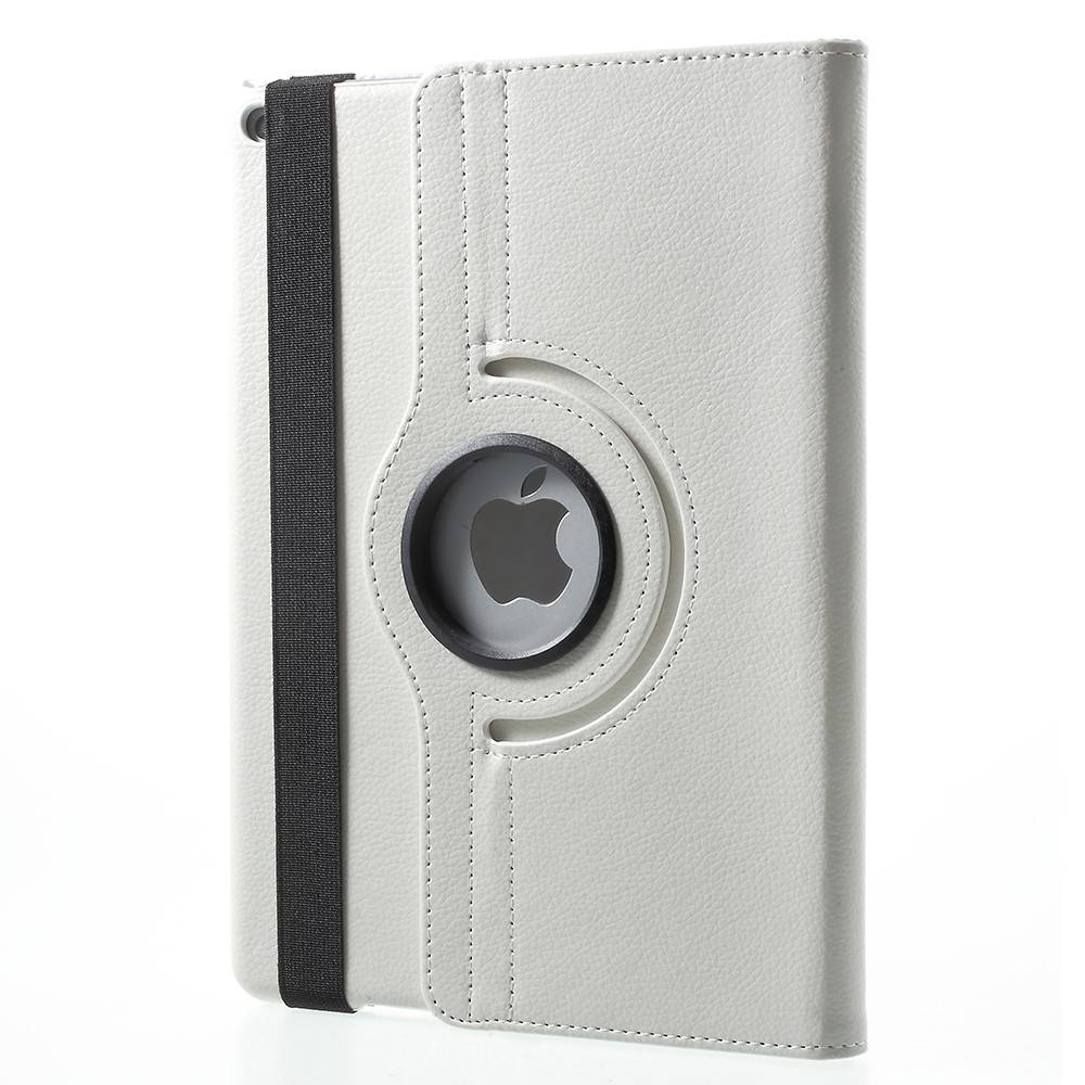 iPad Air 2 - 360 gr Roterende Læder Flip Cover - Hvid