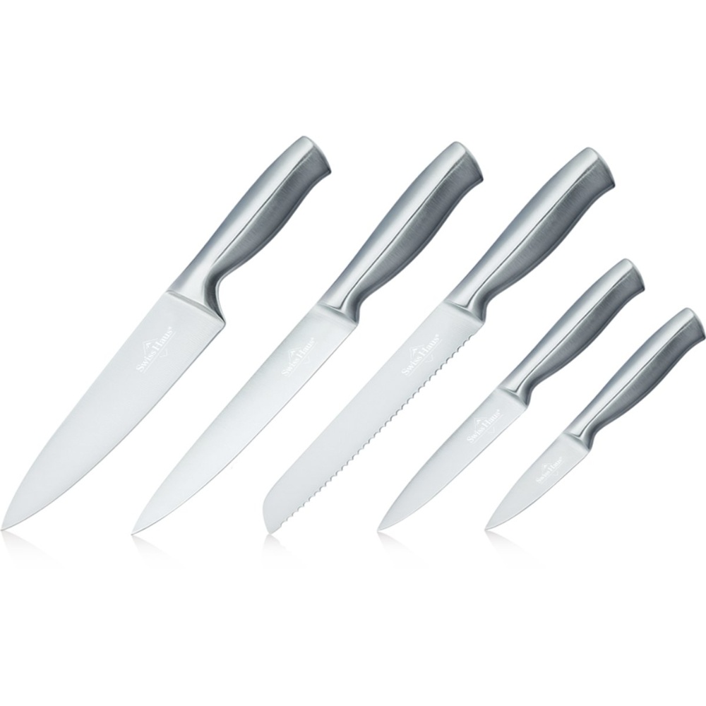 Swiss Haus - Knivsæt i 5 dele - Safir Keramisk Belægning - Z. Glacier Collection - Rustfrit stål