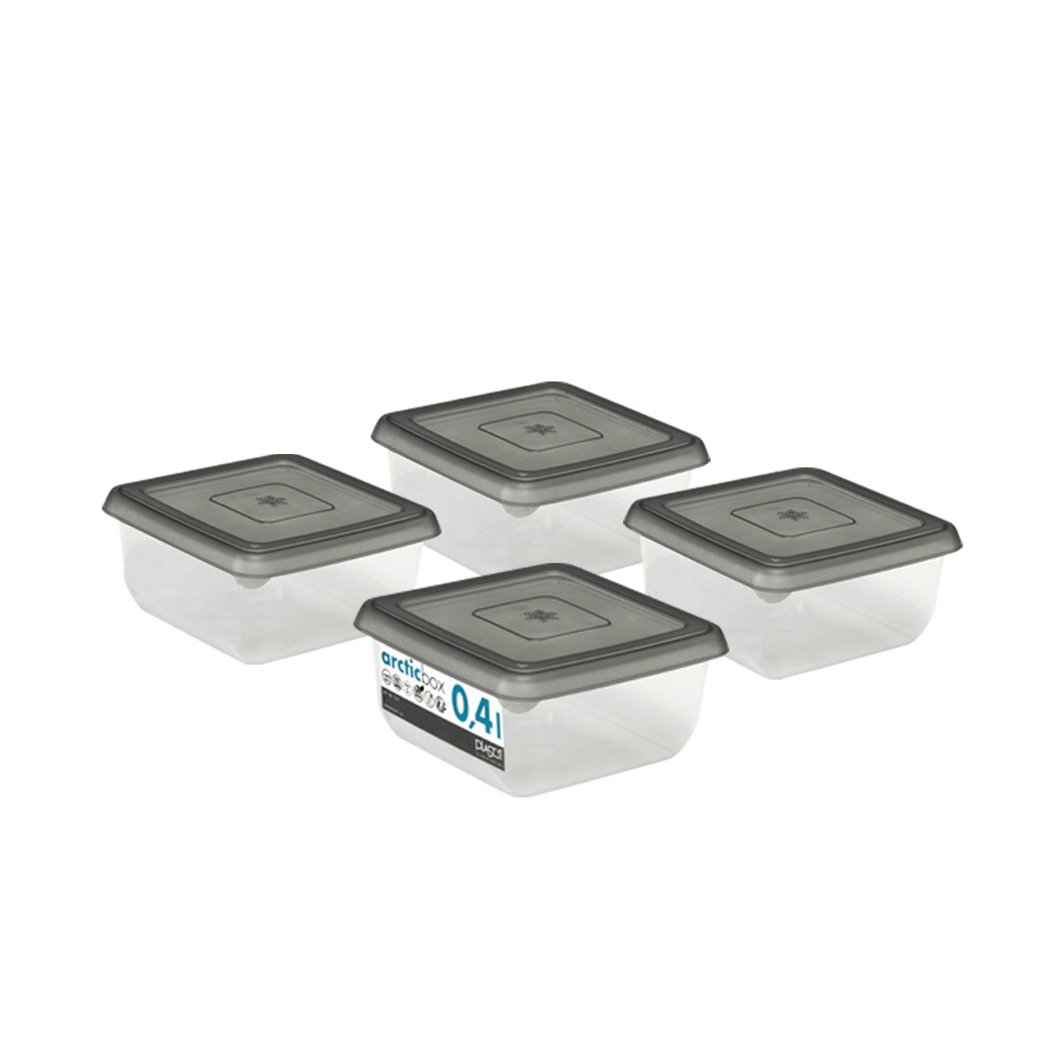 ArticBox - Madopbevaringsboks 0,4 L / 11,5 x 11,5 x 7 cm - Sæt med 4 stk.