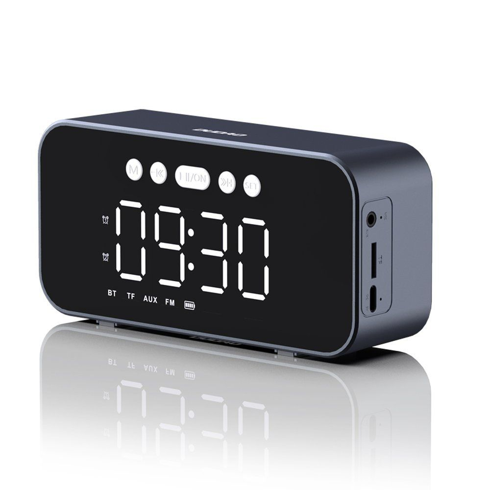 Dudao Y17 Bluetooth Højttaler med alarmklokke - Sølv