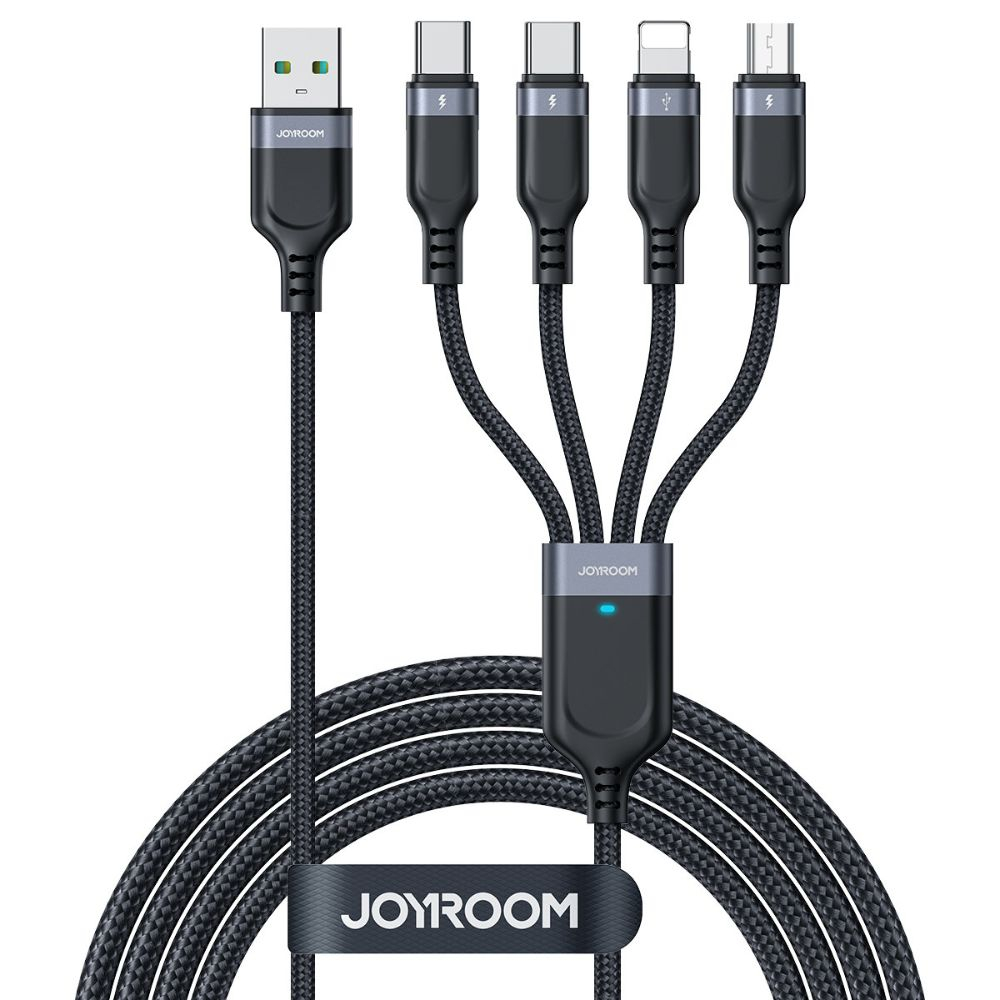 Joyroom - 4-i-1 Design - Lightning / USB-C / mikroUSB oplader kabel 1.2 m