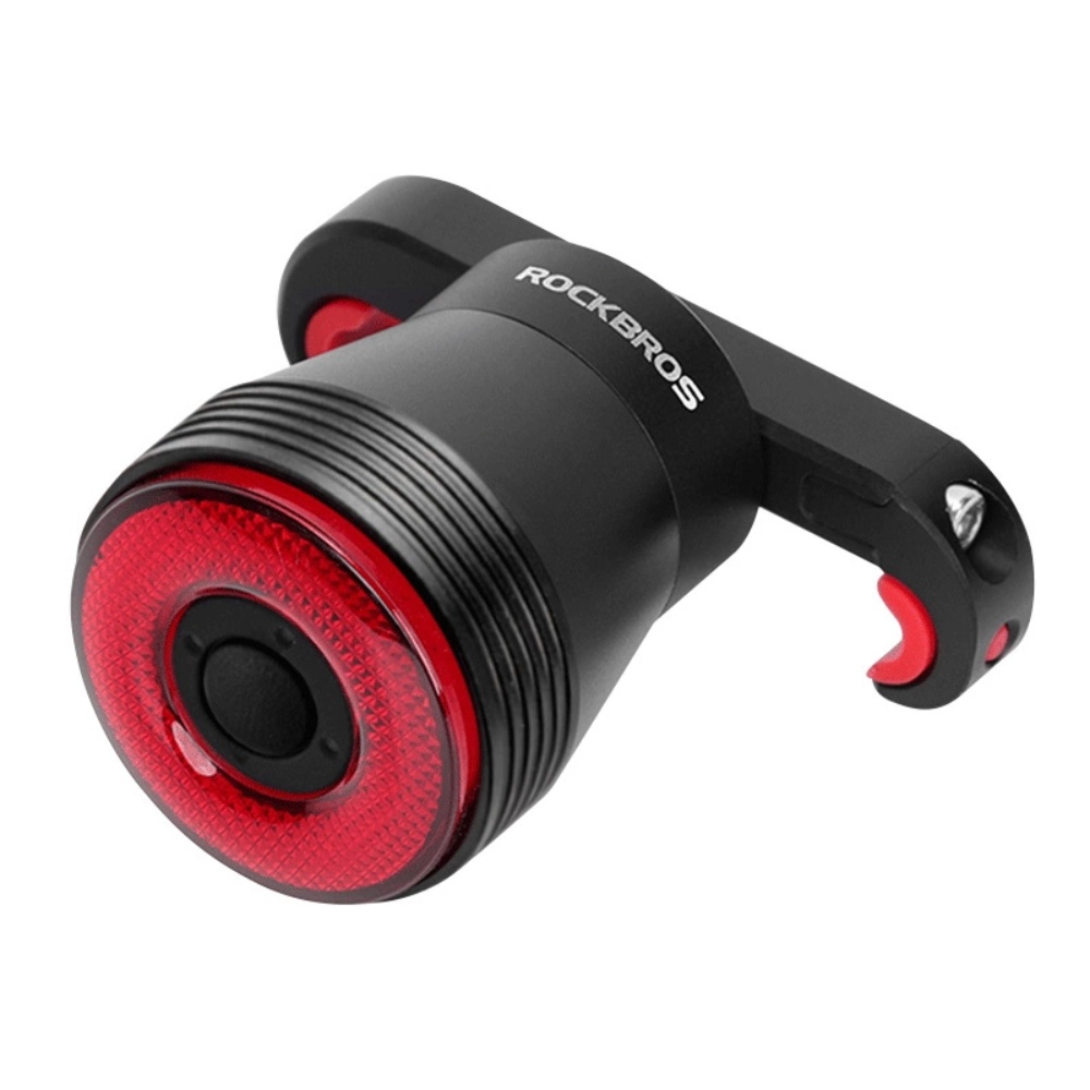 Rockbros Q5 Cykelbaglygte med Intelligent STOP-system - Sort