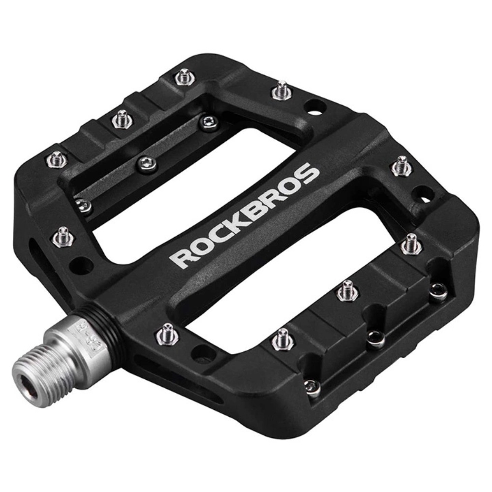 Rockbros skridsikre cykelpedaler i plast og stål - Sort