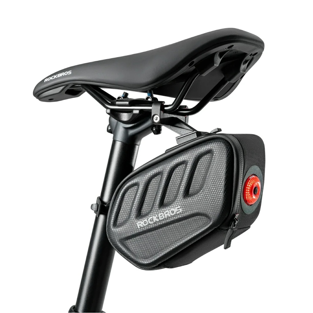 RockBros Torba rowerowa Rockbros C61 podsiodlowa z inteligentna lampka tylna 0,45 l