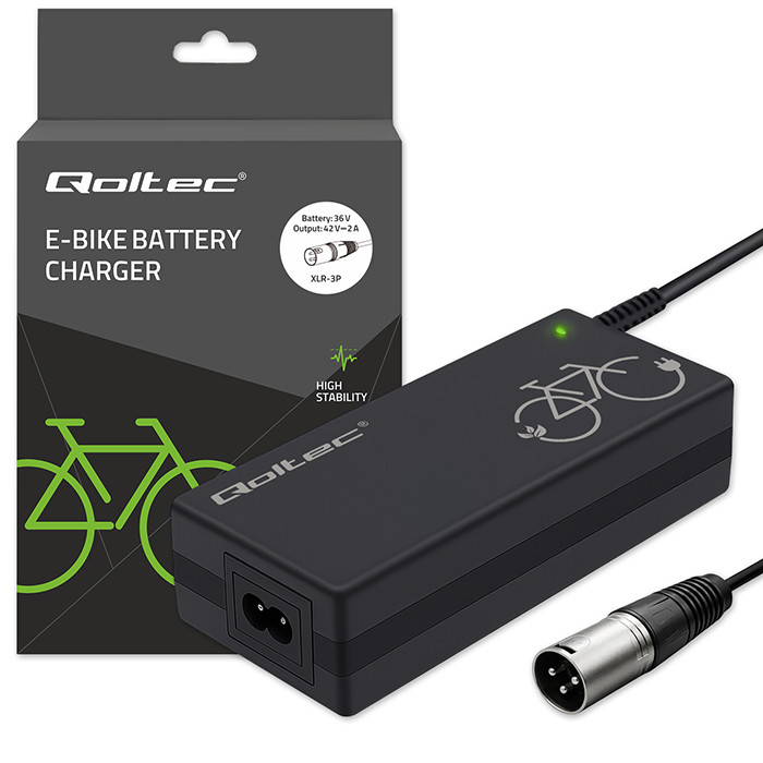 Christiania bike - Oplader 42V 2A (XLR 3-Pin) til Elcykel / El-scooter 36V