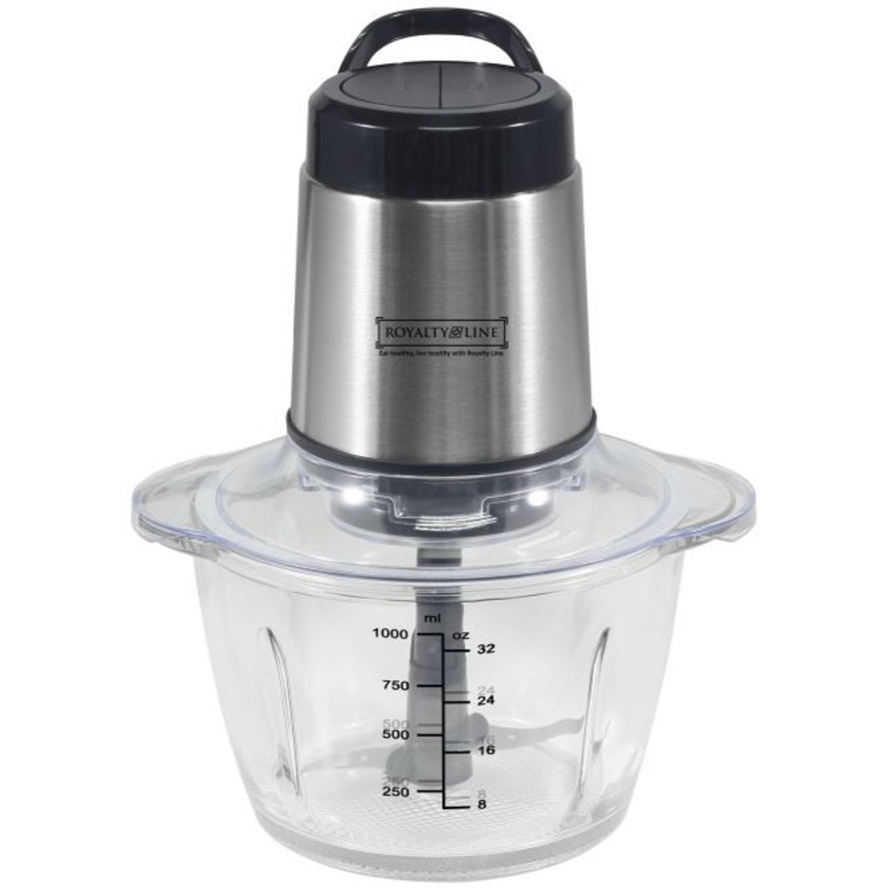 Royalty Line Elektrisk chopper 300W / 1,0L - Rustfrit stål/Transparent