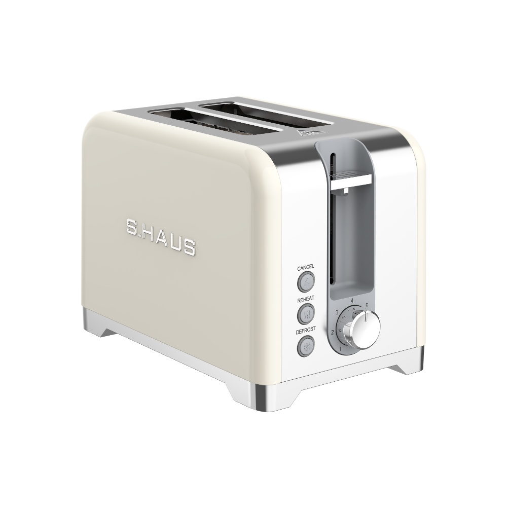 Swiss Haus retro brødrister 930W - 2 skiver - 7 risteindstillinger - Lake Geneva - Creme