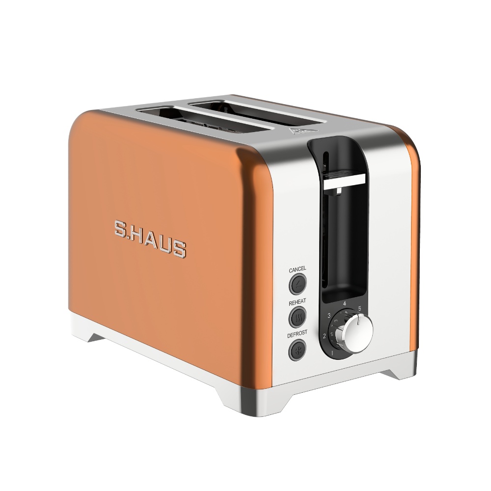 Swiss Haus retro brødrister 930W - 2 skiver - 7 risteindstillinger - Lake Geneva - Kobber