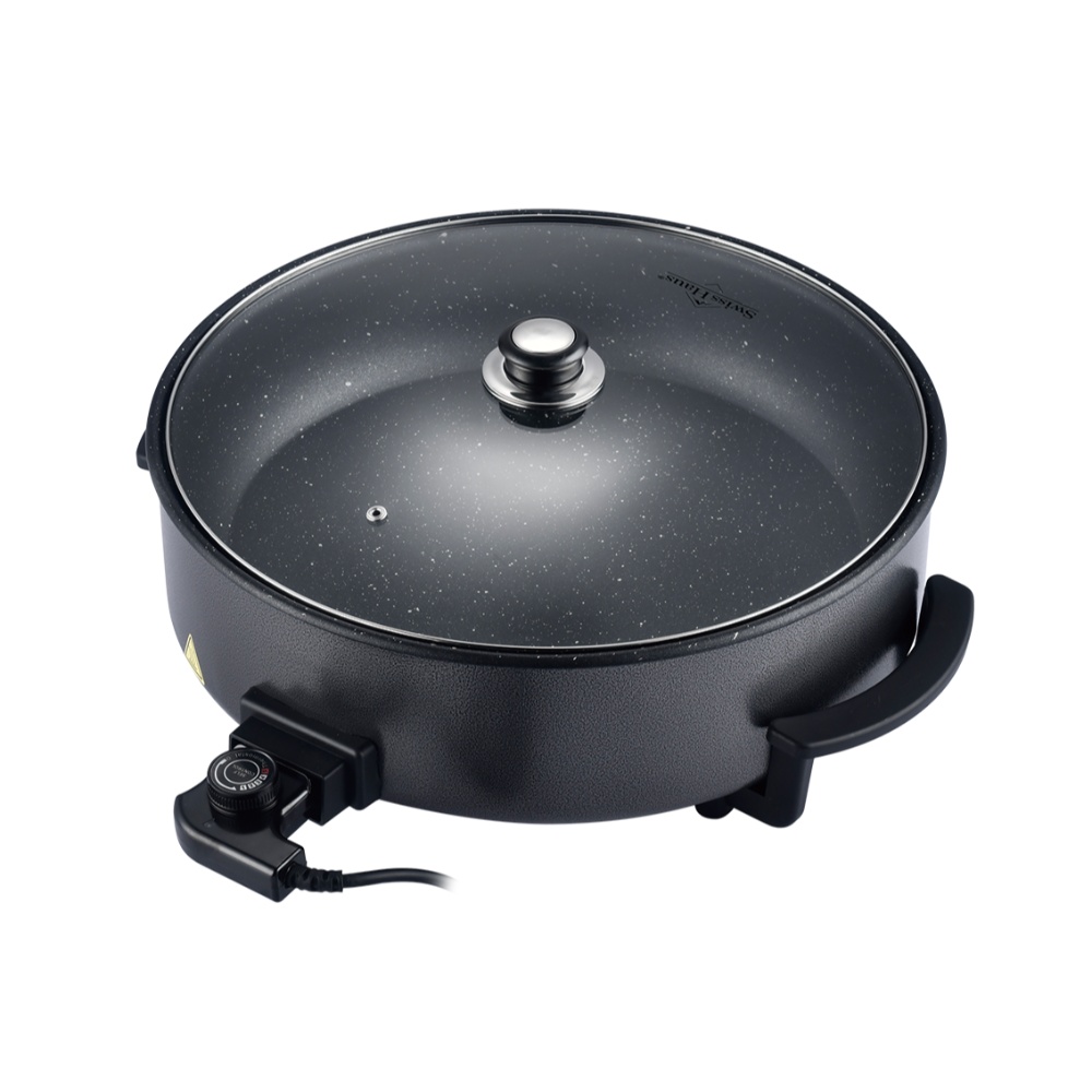 Swiss Haus elektrisk stegepande / multicooker 1500 / Ø42cm - Basel Premium - Sort