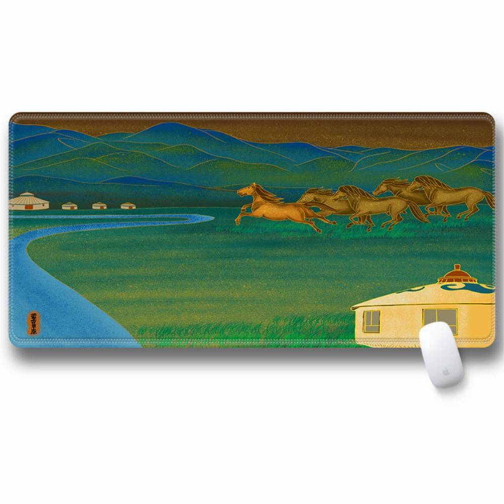 Musemåtte - Non-Slip - Printet design - Str. 30x60 cm. - Mongoliet