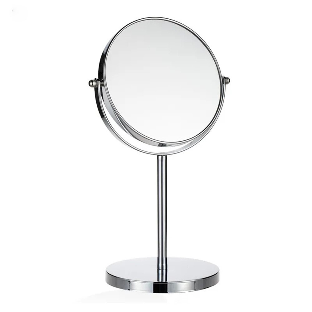Makeup spejl i metal med 10x Zoom / 360 grader roterbar - Sølv