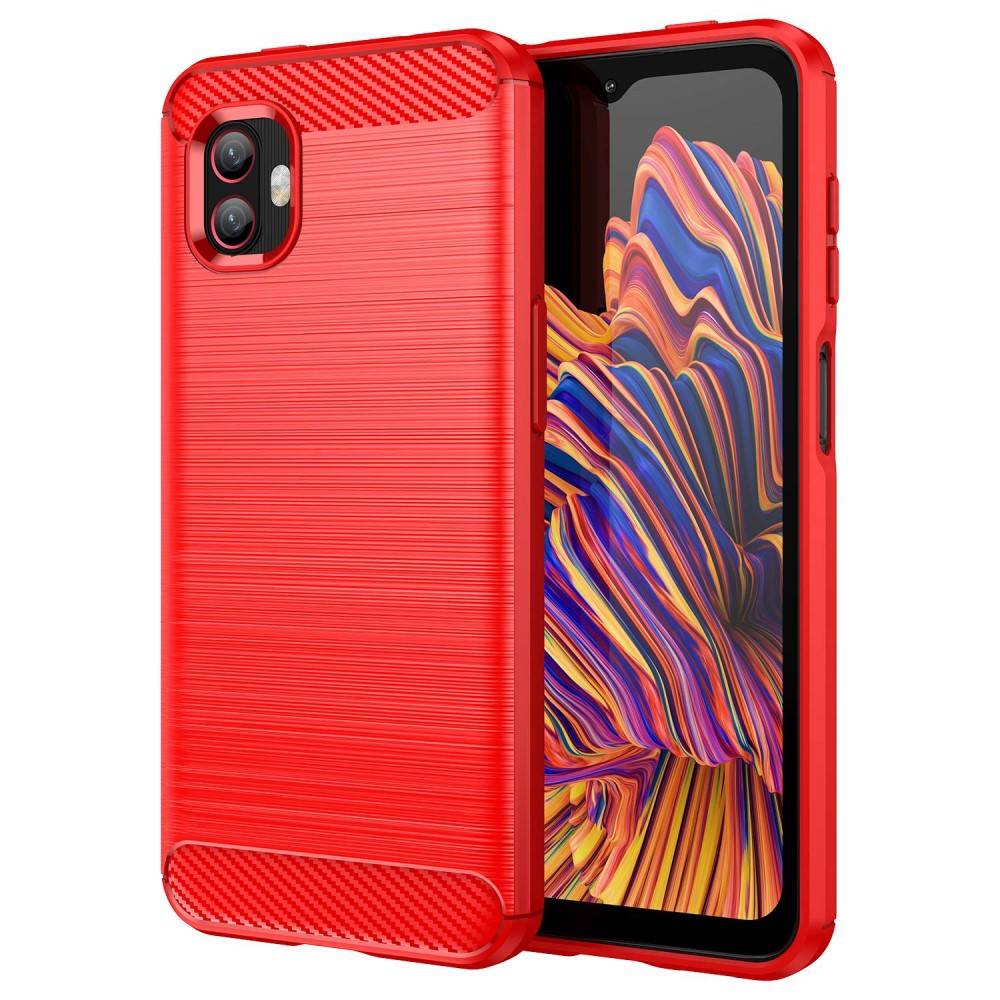 Samsung Galaxy Xcover6 Pro 5G/Xcover Pro 2 5G - Gummi cover - Børstet design - Rød
