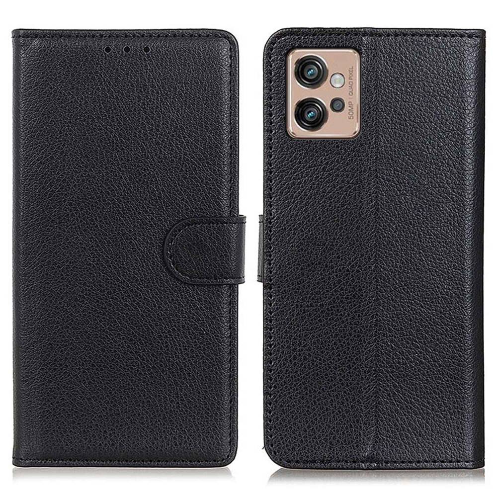Motorola Moto G32 4G - Læder cover / pung - Sort
